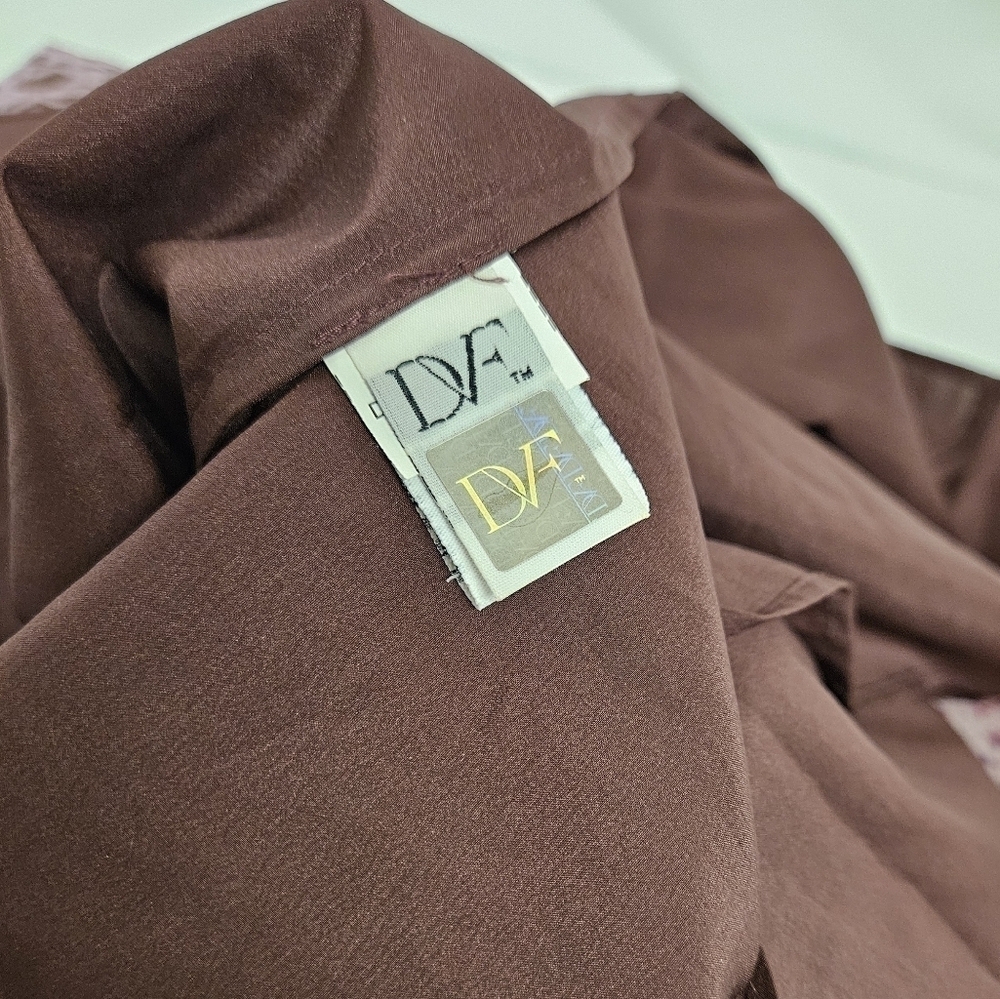Diane Von Furstenberg Tabalah Silk V Neck Dress In Orange And Maroon Size 4 - Picture 12 of 16
